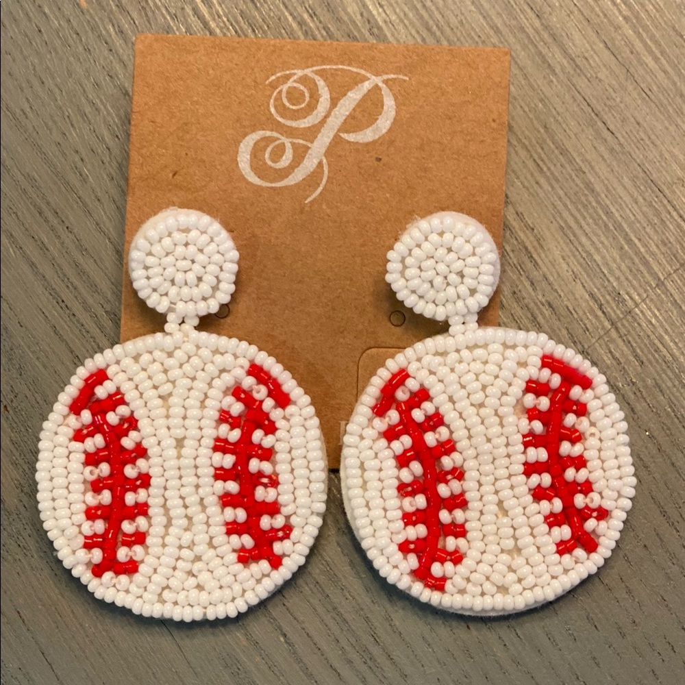 Plunder Beaded Baseball Earrings